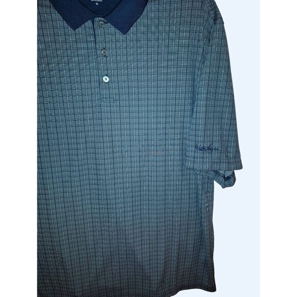Walter Hagen Mens XL Navy Plaid Short Sleeve Polo Shirt Golf - Picture 4 of 8